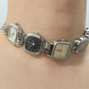 Handmade rave style watch choker necklace with adjustable band