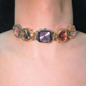 Unique handmade watch choker necklace a must-have for fans of Billie Eilish