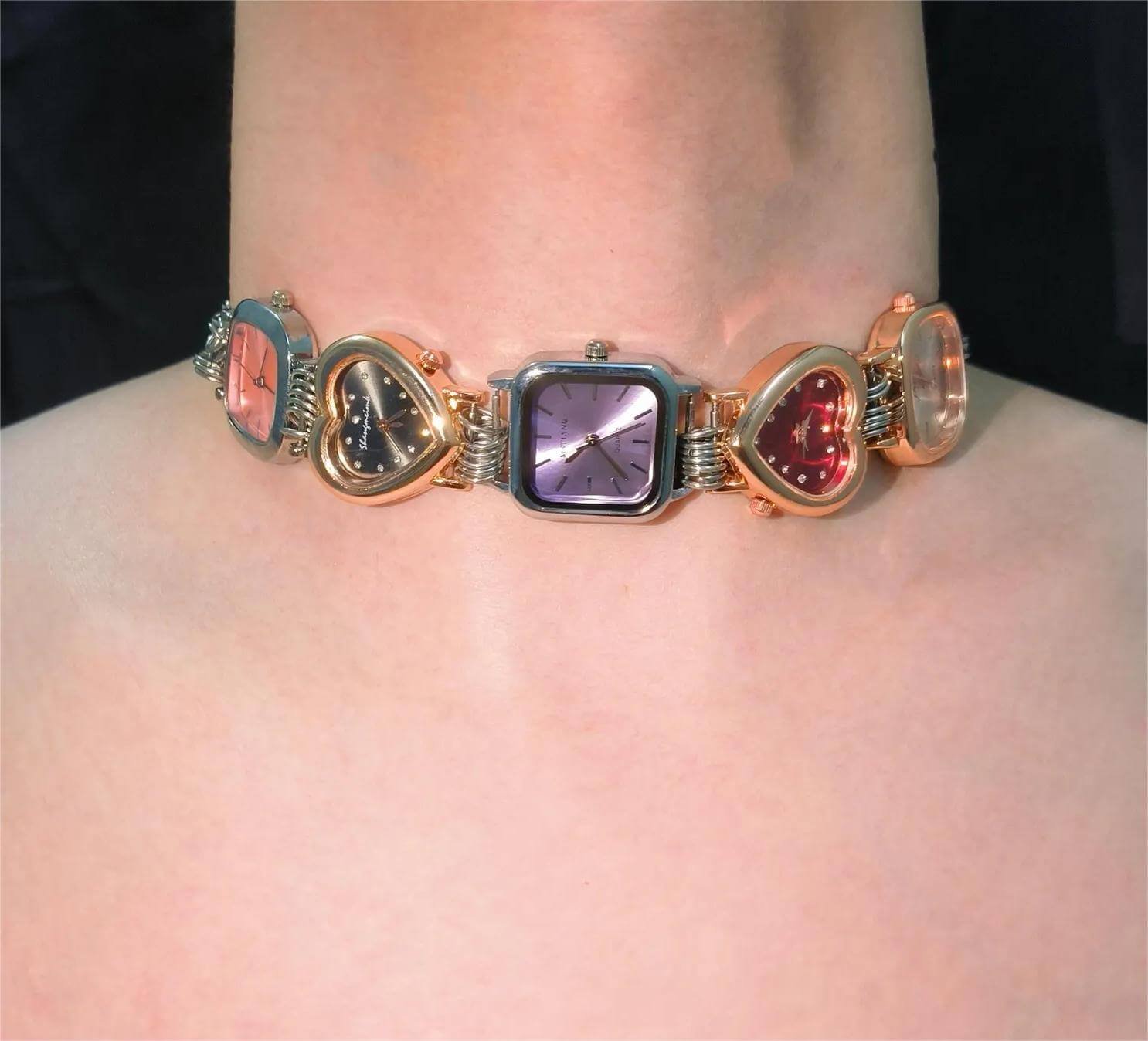 Unique handmade watch choker necklace a must-have for fans of Billie Eilish