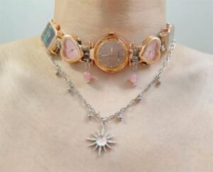 Vintage inspired handmade watch choker necklace inspired by Billie Eilish