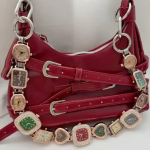 Add a touch of elegance with celebrity purse chain with watch inspired by Billie Eilish, inspired by modern icons.