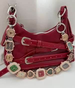 Add a touch of elegance with celebrity purse chain with watch inspired by Billie Eilish, inspired by modern icons.
