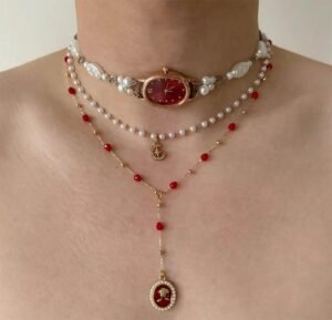 Handmade Titanium watch choker necklace perfect for formal occasions