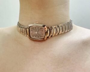 Vintage inspired handmade watch choker necklace popular with celebrities like Rihanna