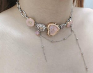 Unique handmade watch choker necklace ideal for rave and festival fashion