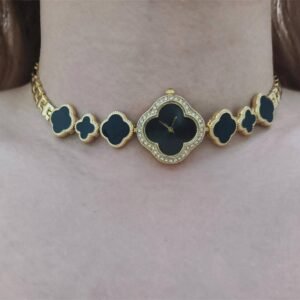 Layered handmade watch choker necklace inspired by Ariana Grande