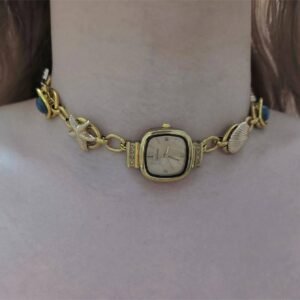 Vintage inspired handmade watch choker necklace worn by Selena Gomez