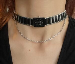 Handmade formal watch choker necklace worn by Rihanna