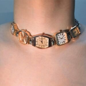 Handmade streetwear watch choker necklace a viral accessory loved by Bella Hadid
