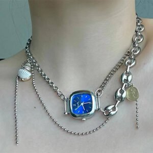 Handmade pendant watch choker necklace inspired by Emma Chamberlain