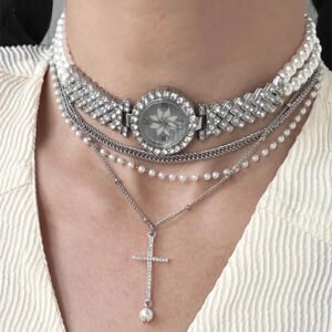 Adjustable handmade watch choker necklace a timeless piece inspired by Bella Hadid