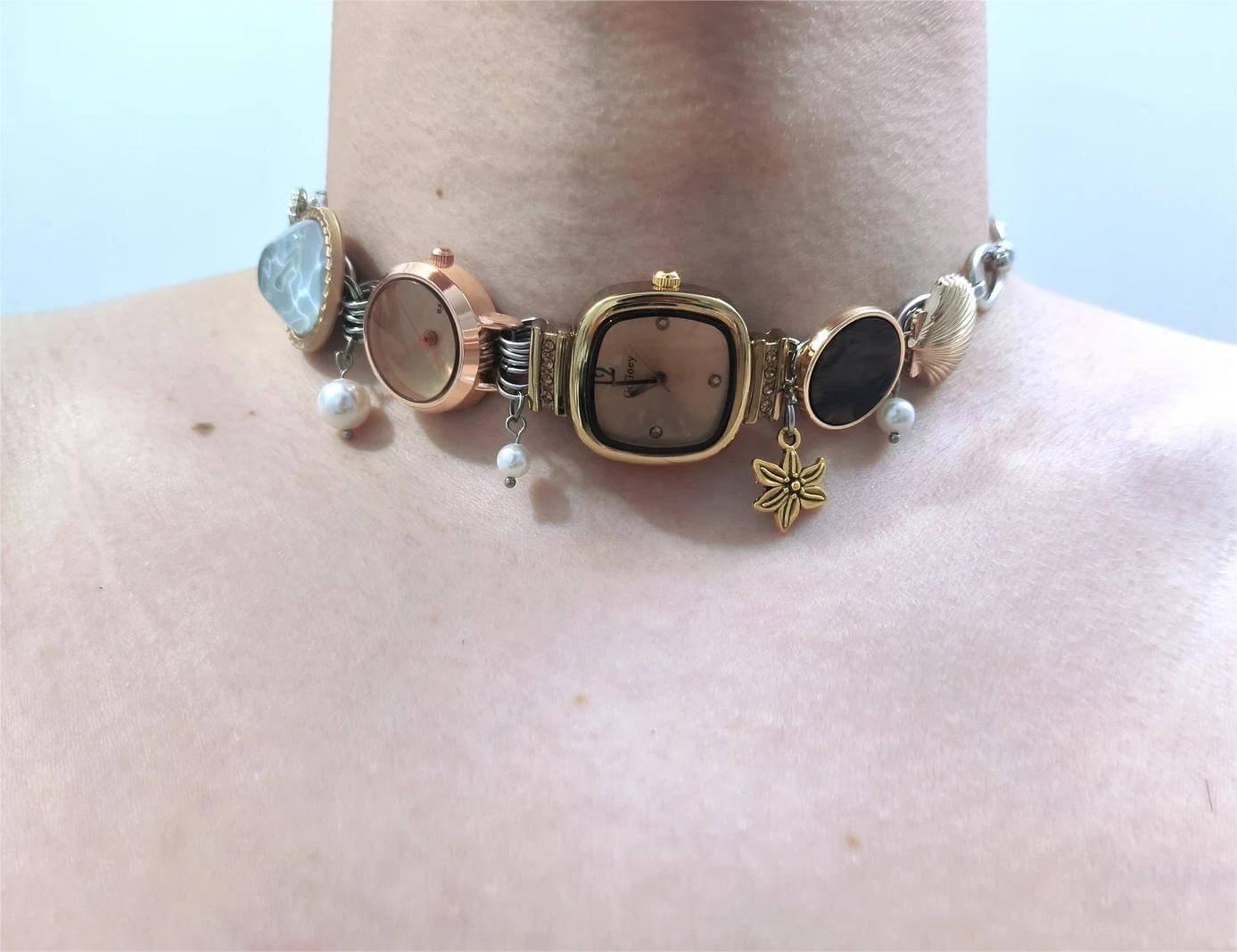Handmade pendant watch choker necklace a must-have for fans of Selena Gomez