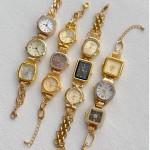 Titanium watch bracelet crafted for Y2K fashion and Taylor Swift energy, layered charms and precision buttons