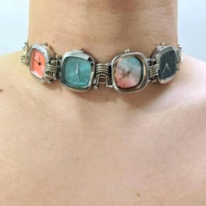 Handmade Titanium watch choker necklace