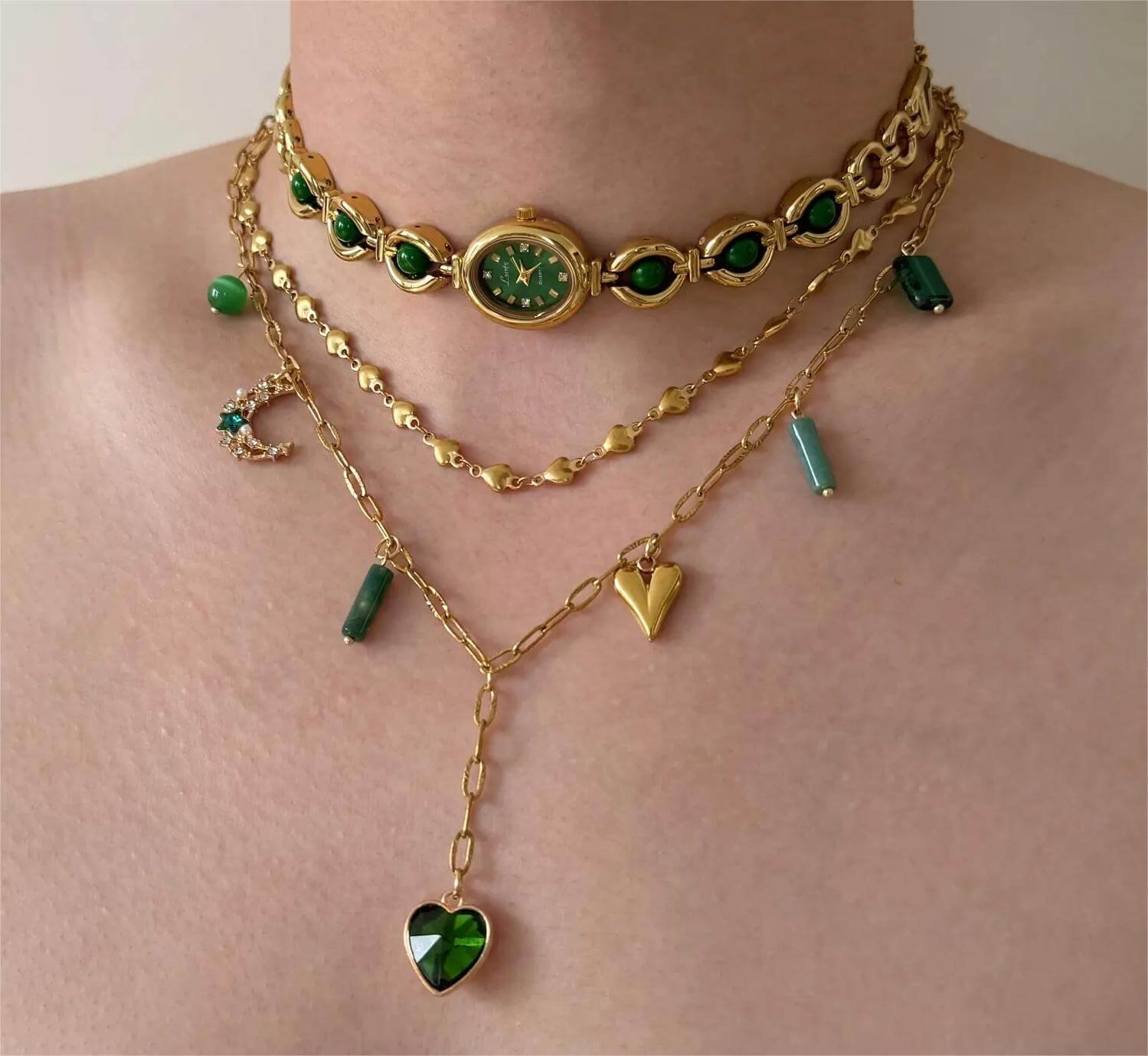 Luxury handmade watch choker necklace worn by Emma Chamberlain