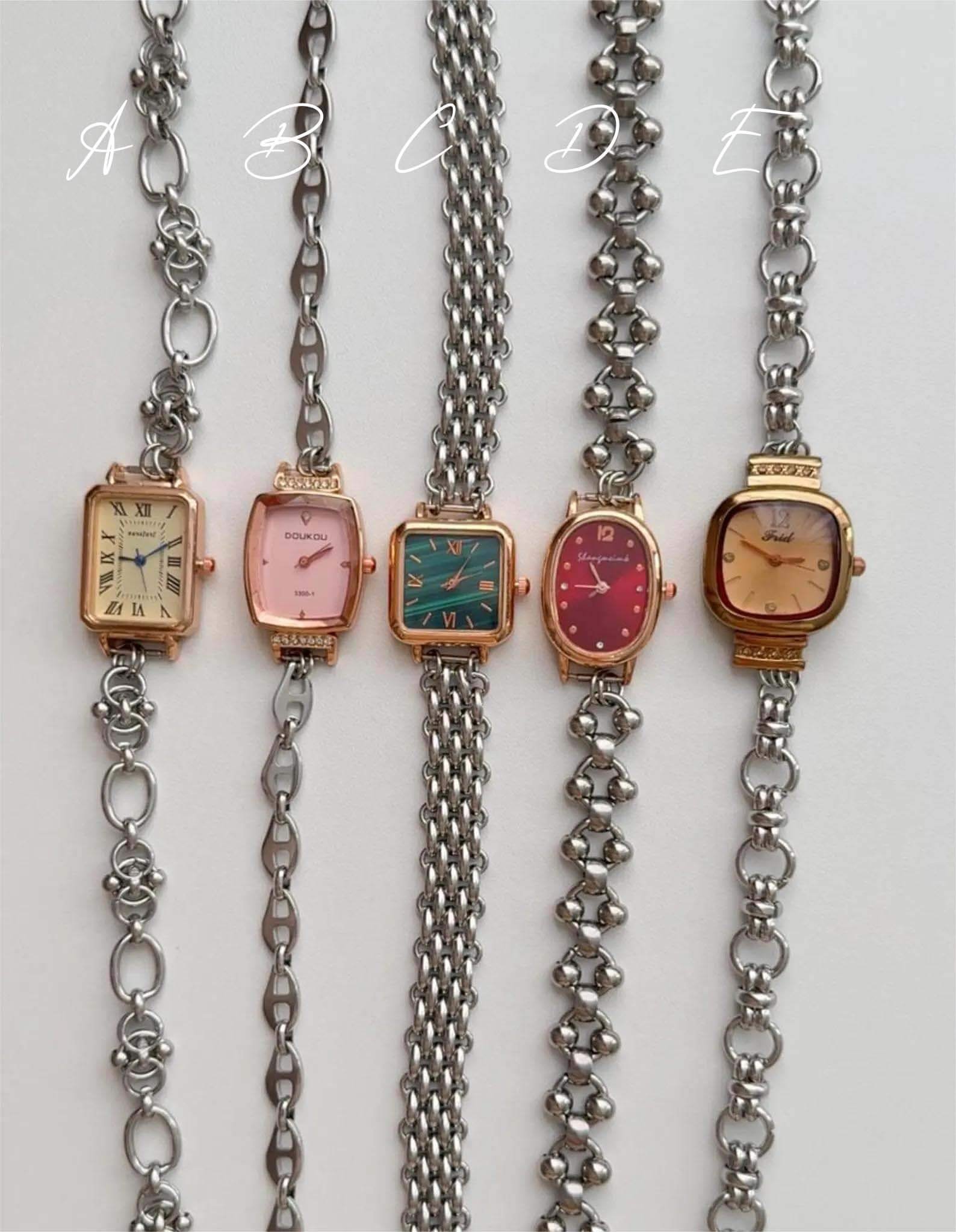 Unique handmade watch choker necklace popular with celebrities like Hailey Bieber