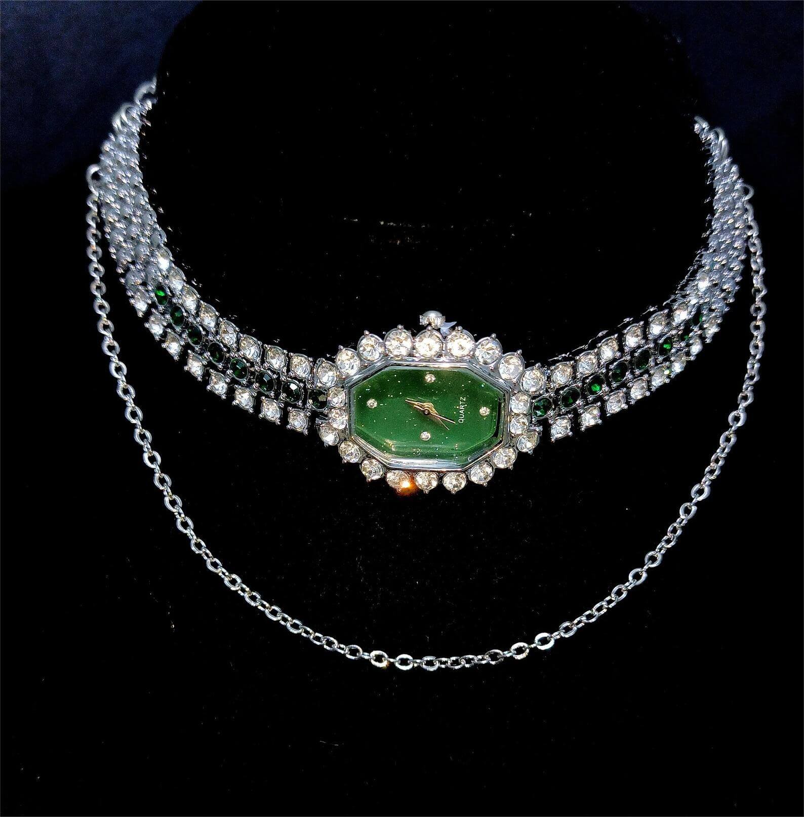 Adjustable handmade watch choker necklace worn by Zendaya