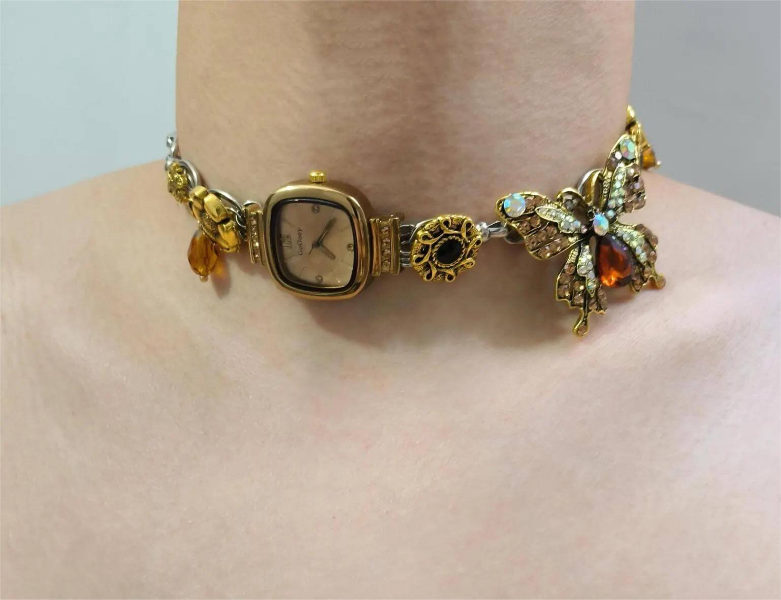 Minimalist handmade watch choker necklace a viral accessory loved by Kylie Jenner