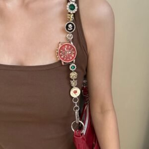 Add a touch of elegance with custom watch bag chain inspired by Selena Gomez, adds a vintage twist to any outfit.