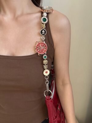 Add a touch of elegance with custom watch bag chain inspired by Selena Gomez, adds a vintage twist to any outfit.