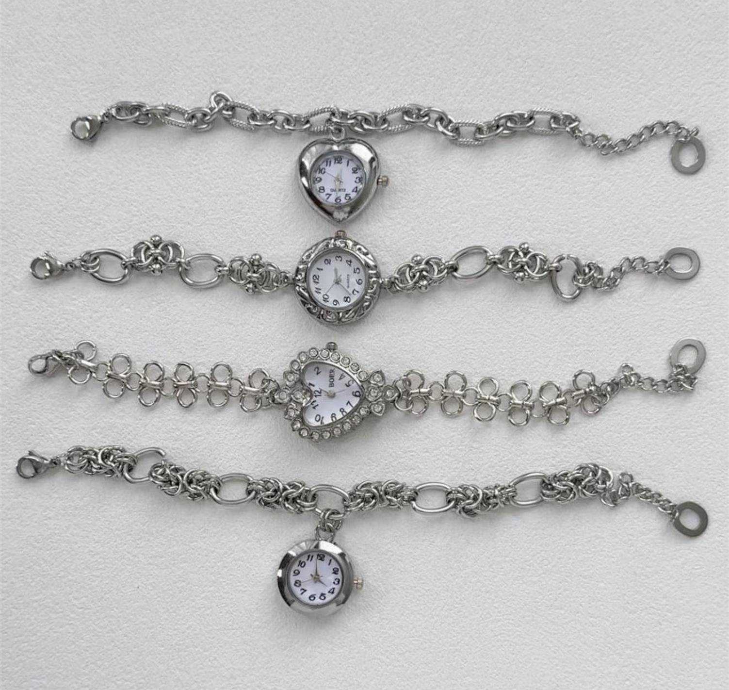 Tailor Swift-inspired titanium fashion bracelet featuring suspended charms and signature buttons