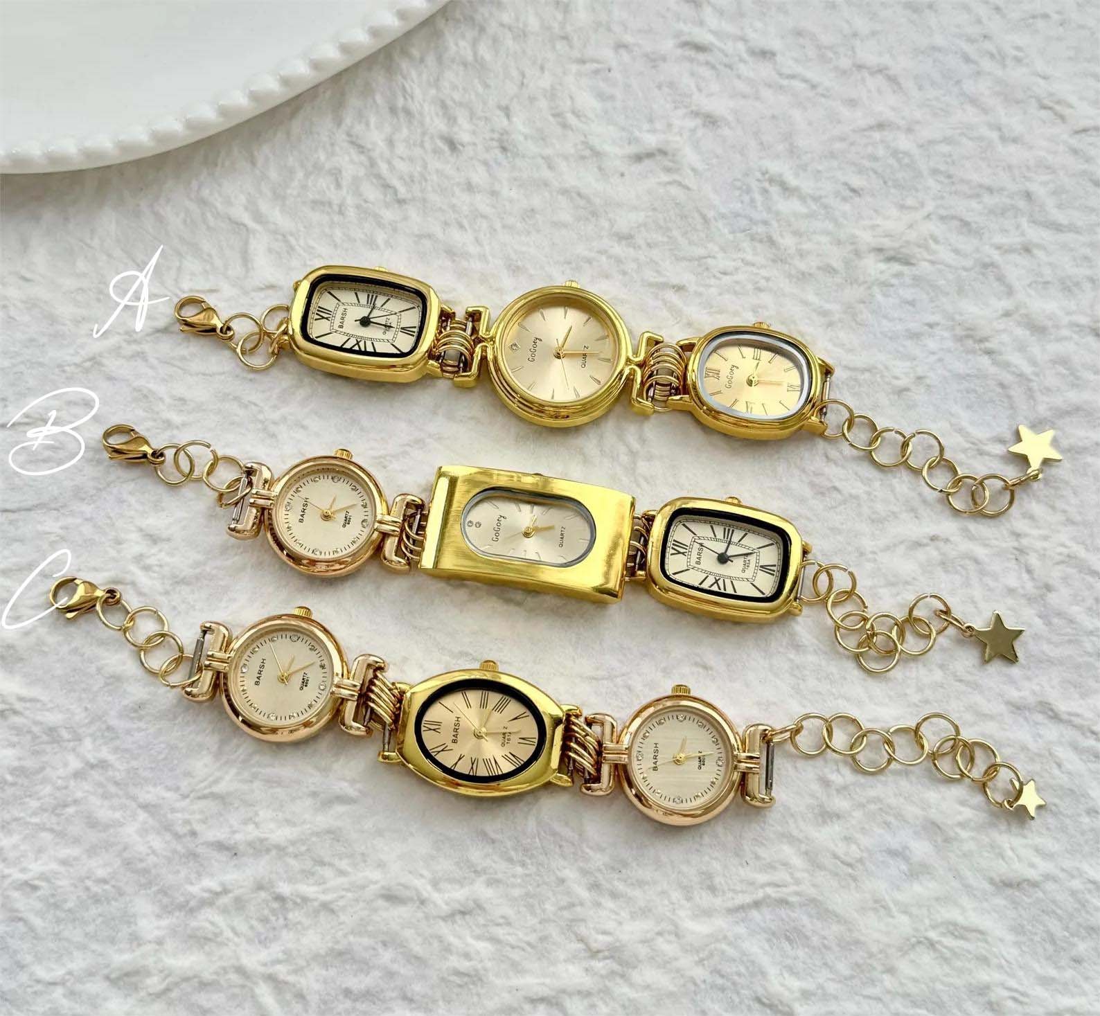 Cyberpunk fashion bracelet watch built for charm articulation and side buttons