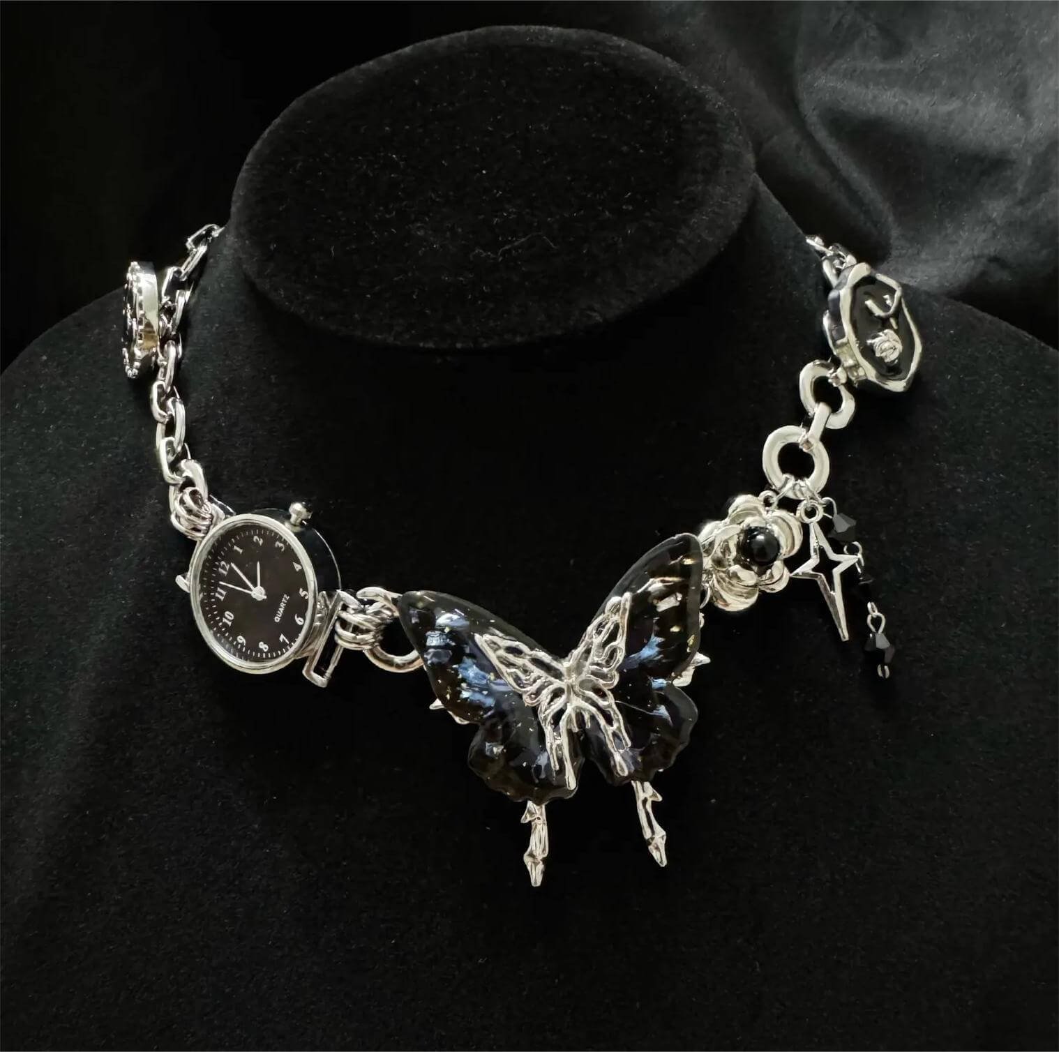 Minimalist handmade watch choker necklace inspired by Hailey Bieber