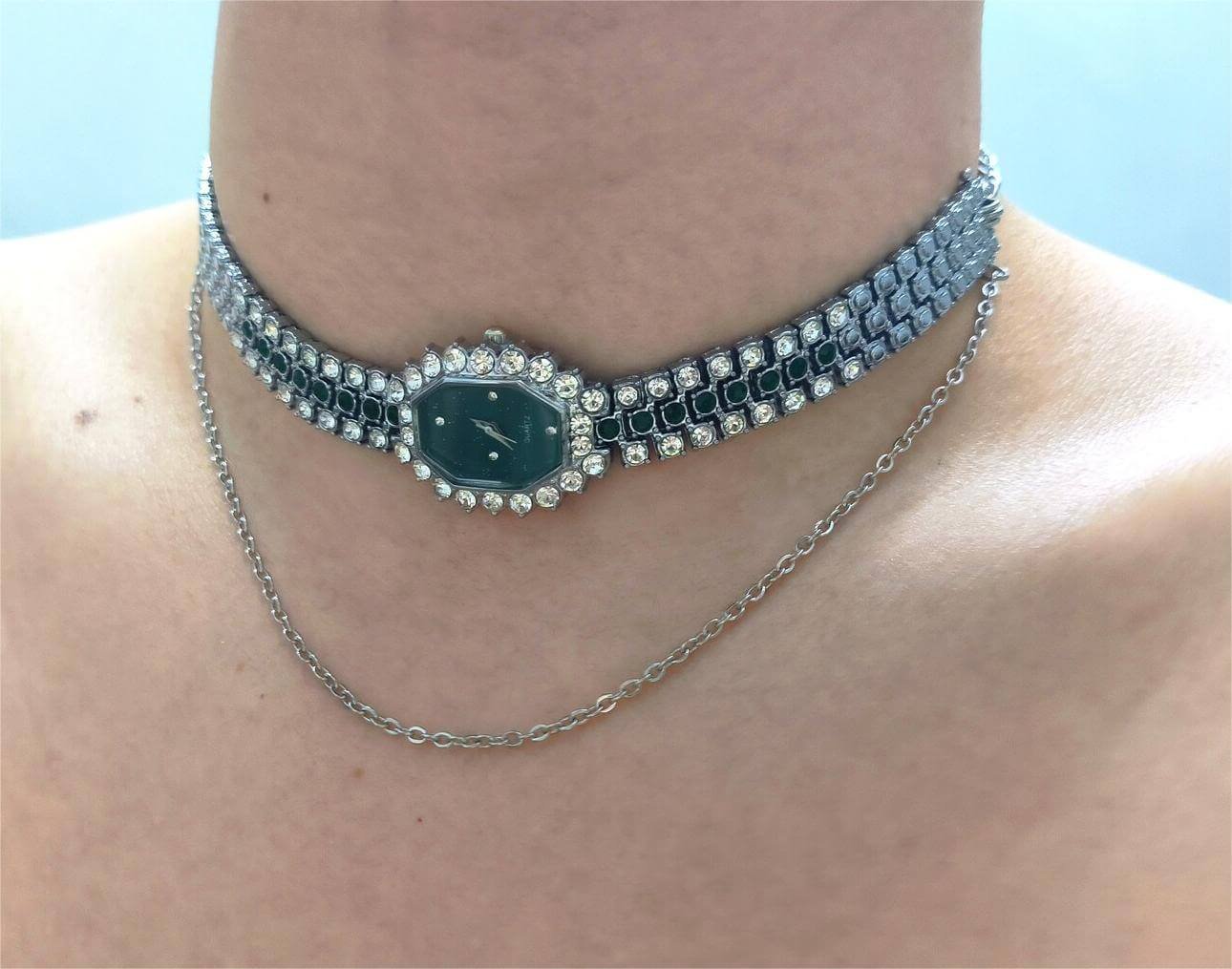 Handmade adjustable band watch choker necklace a must-have for fans of Zendaya