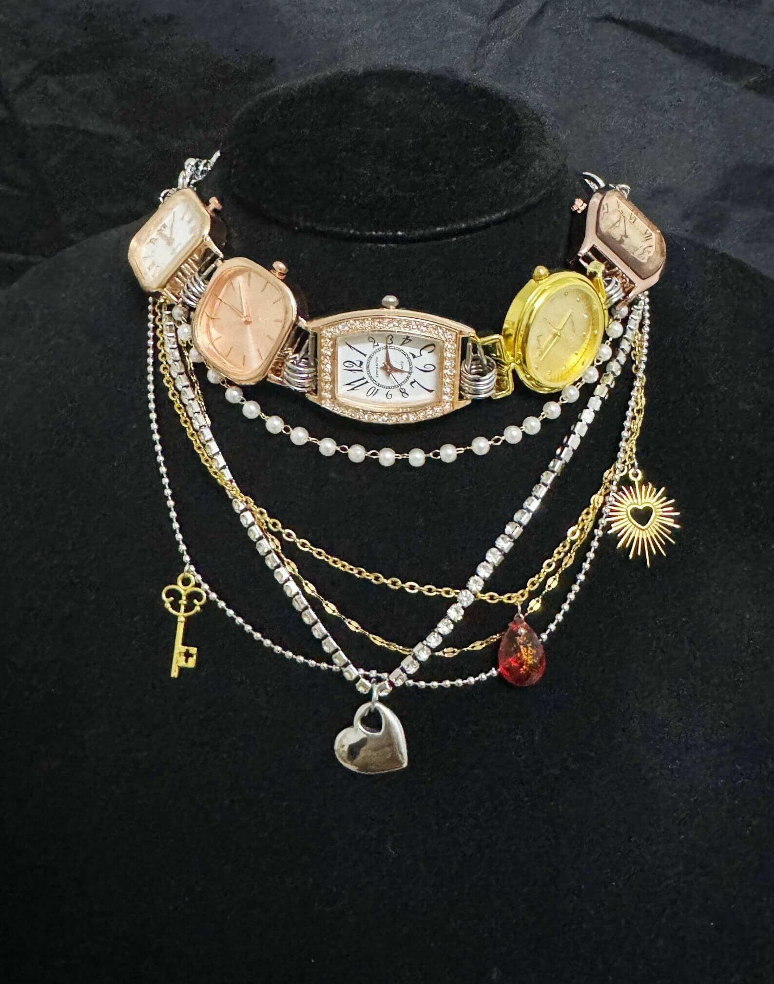 Custom handmade watch choker necklace inspired by Zendaya