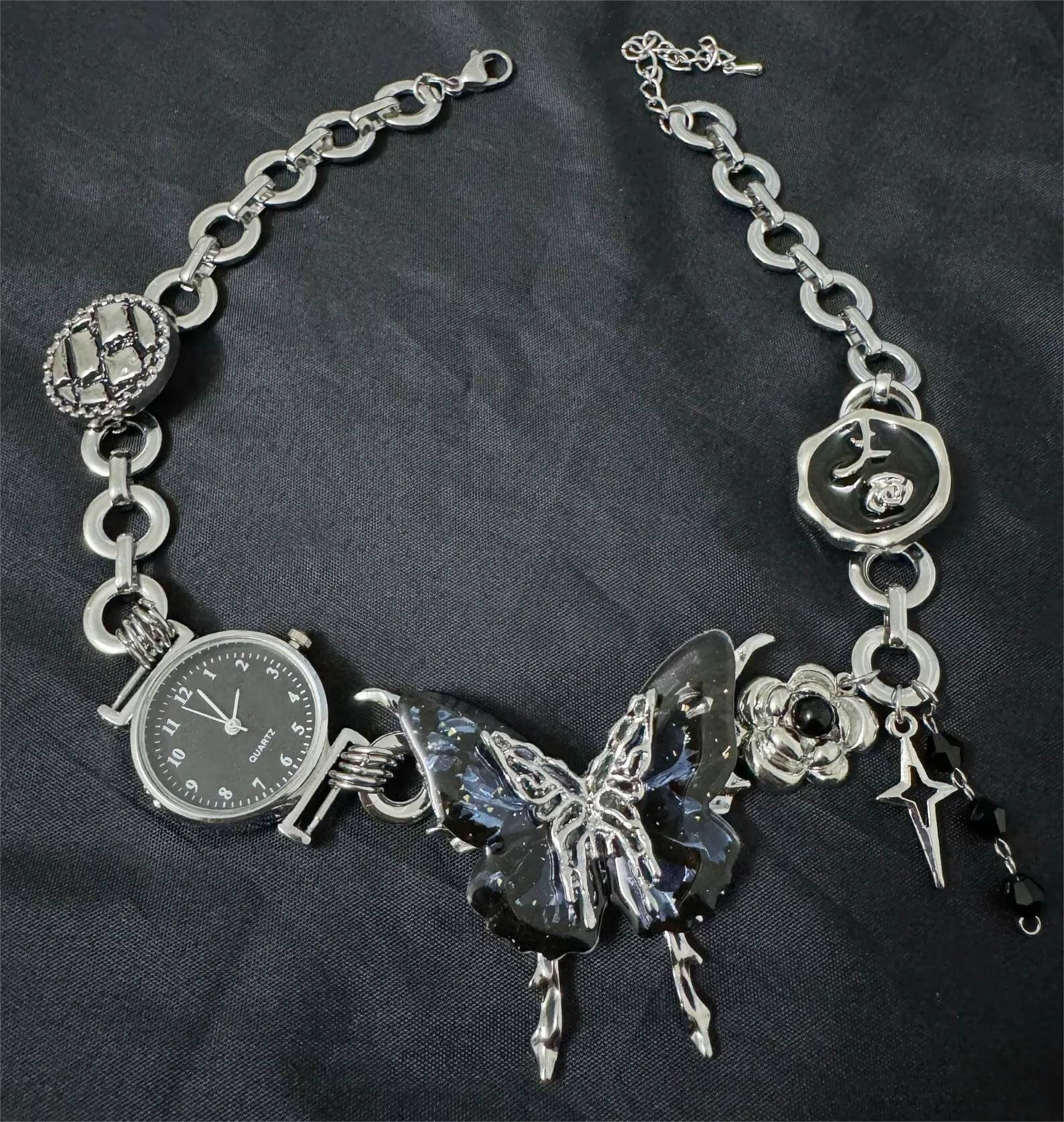 Minimalist handmade watch choker necklace popular among fans of Emma Chamberlain
