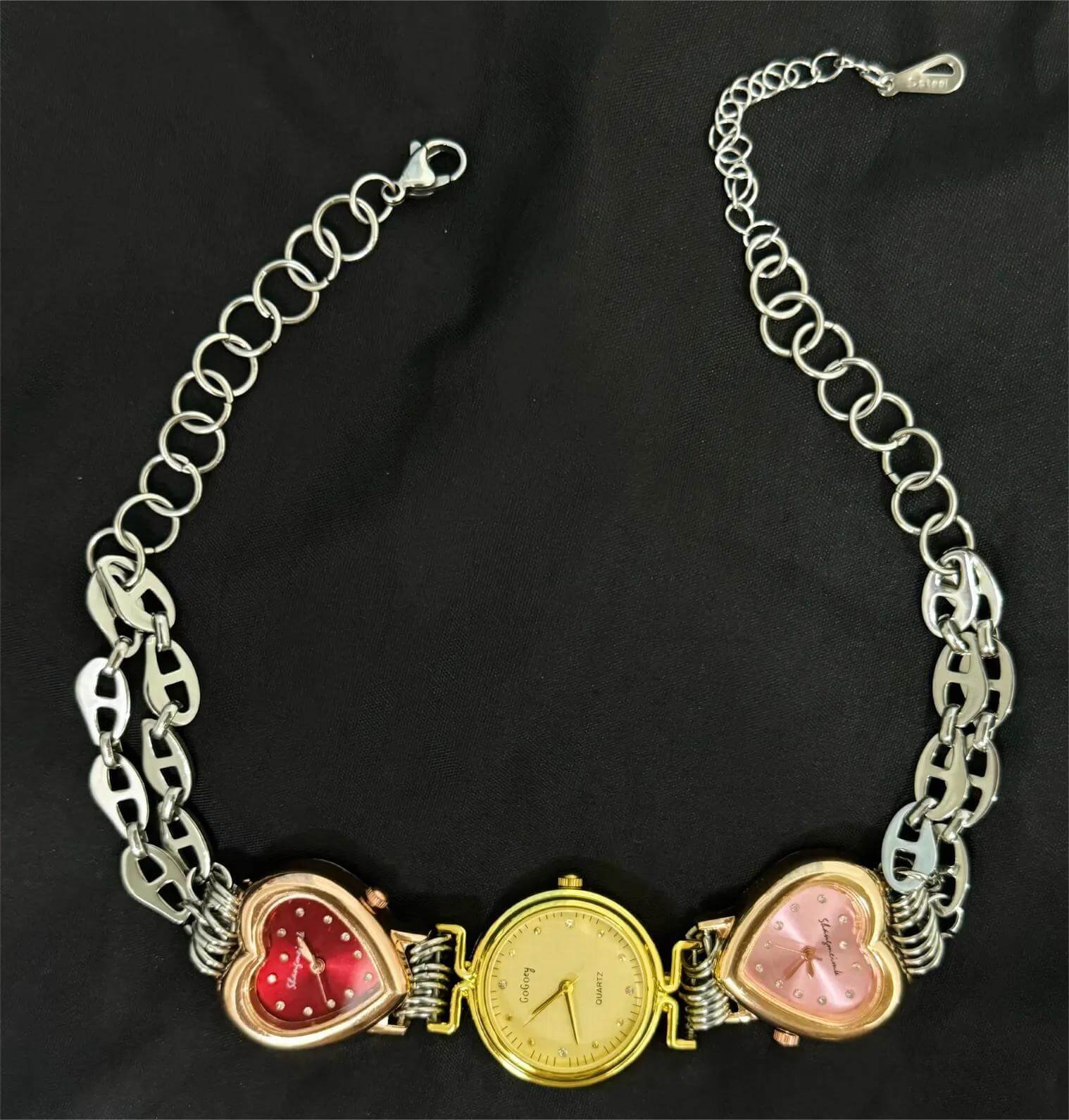 Handmade multi-watch face choker necklace worn by Megan Thee Stallion
