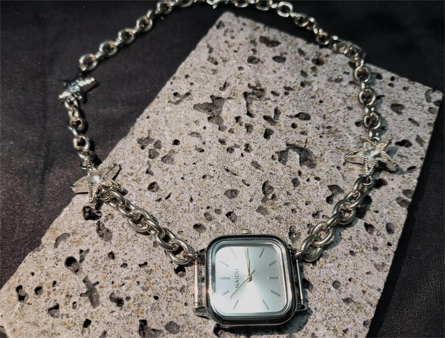 Handmade adjustable band watch choker necklace worn by Zendaya