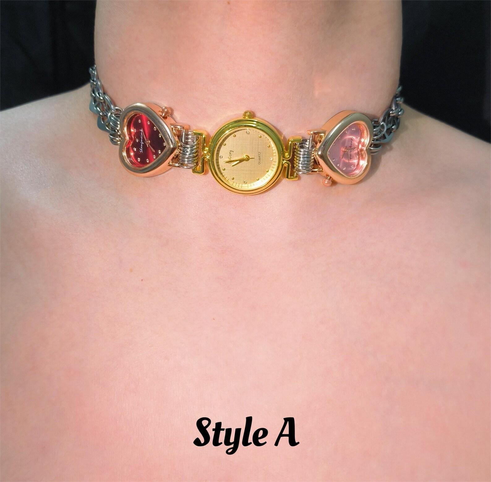 Handmade adjustable band watch choker necklace a must-have for fans of Megan Thee Stallion