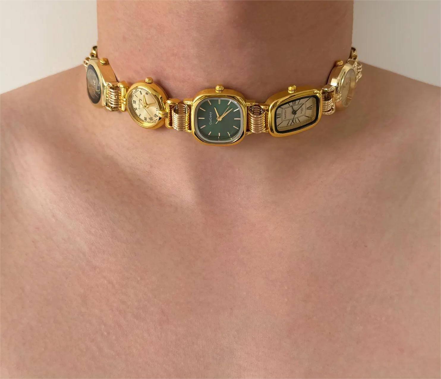 Minimalist handmade watch choker necklace a must-have for fans of Zendaya