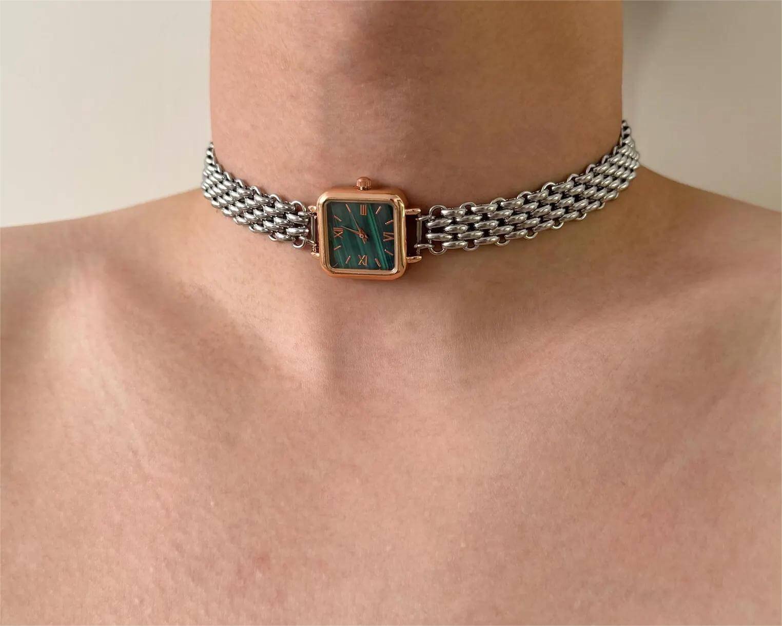 Statement handmade watch choker necklace a viral accessory loved by Zendaya