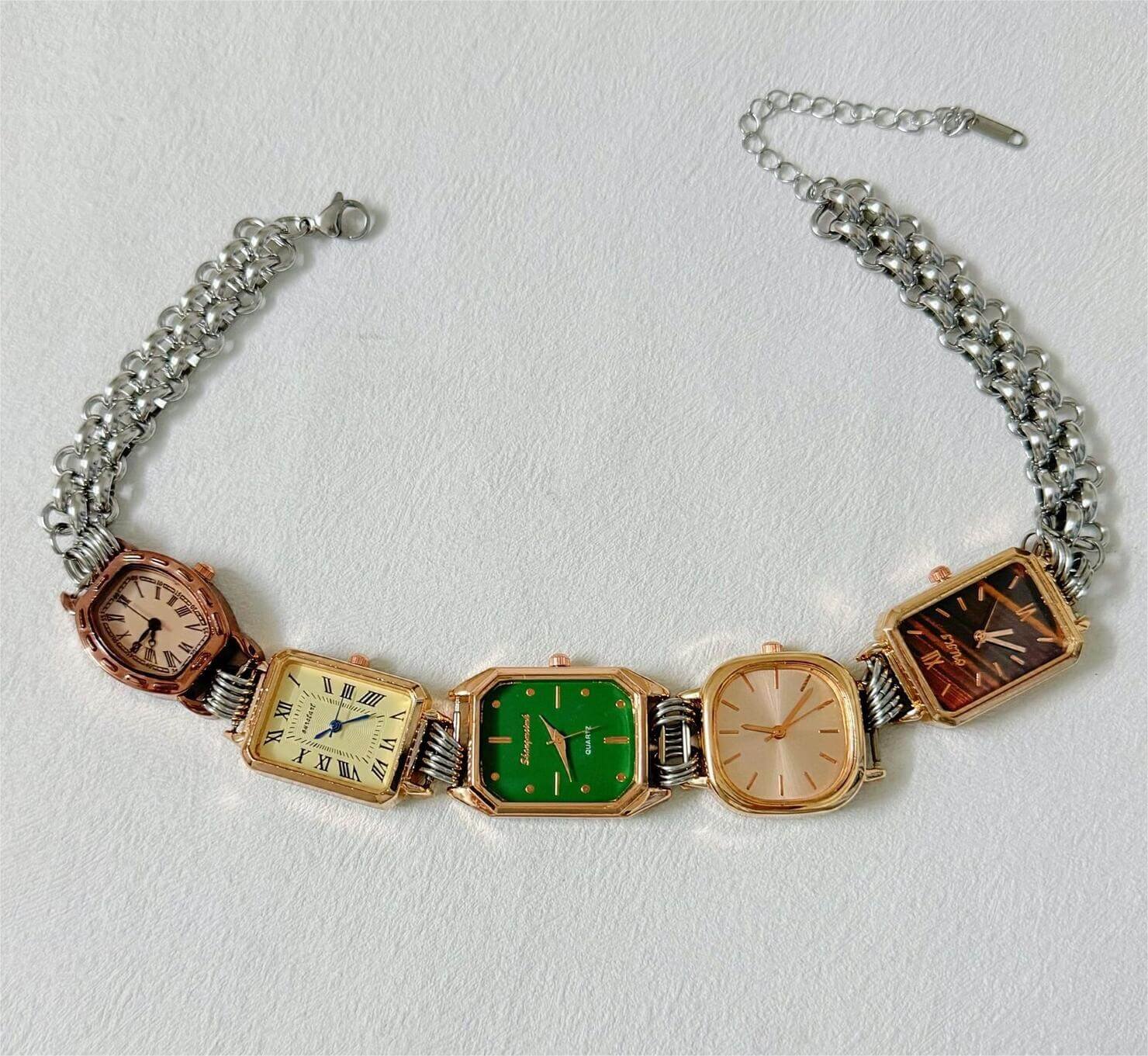 Unique handmade watch choker necklace inspired by Zendaya