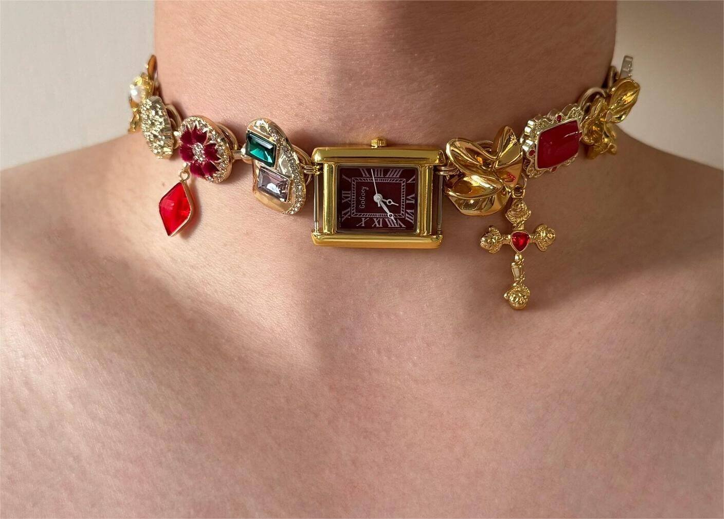 Handmade Titanium watch choker necklace a viral accessory loved by Bella Hadid