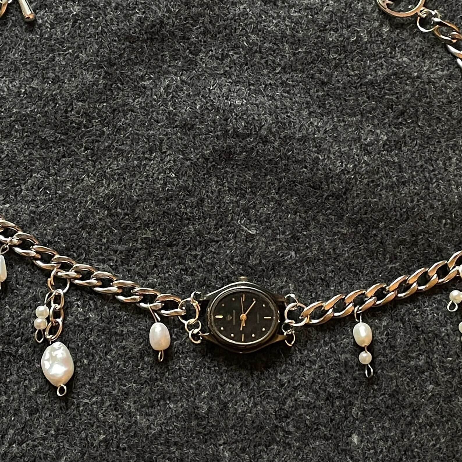 Unique handmade watch choker necklace a timeless piece inspired by Bella Hadid