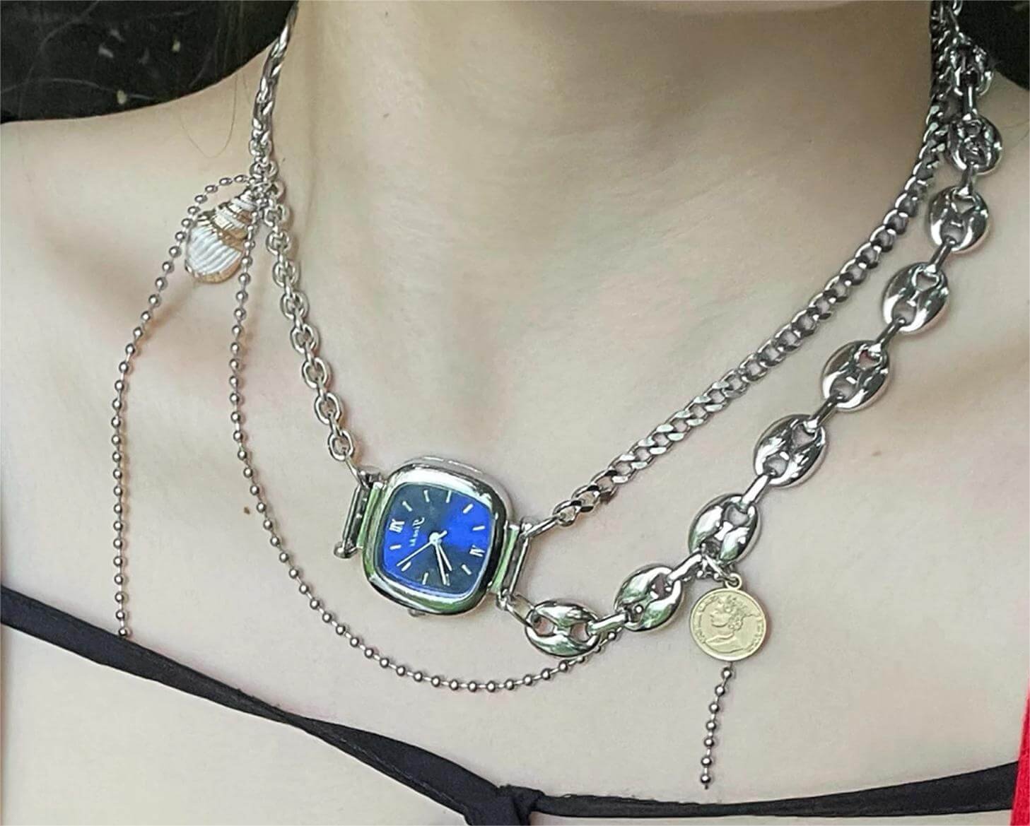 Layered handmade watch choker necklace perfect for gift giving