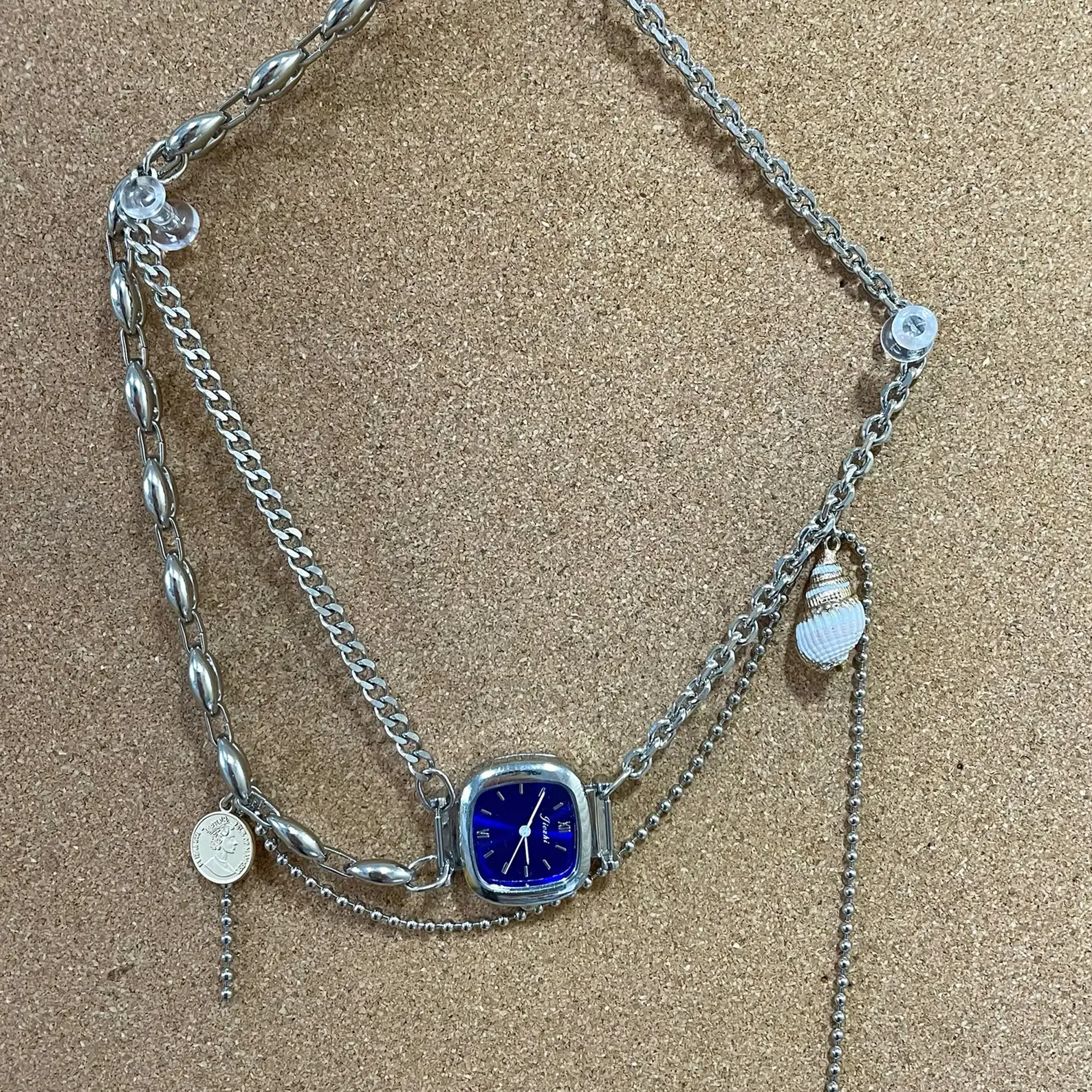 Handmade pendant watch choker necklace popular with celebrities like Kylie Jenner
