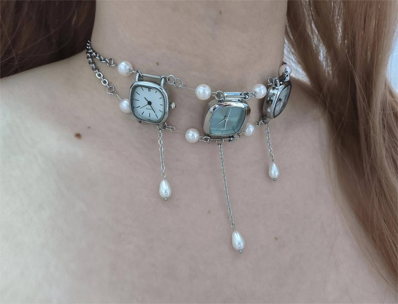 Luxury handmade watch choker necklace perfect for formal occasions