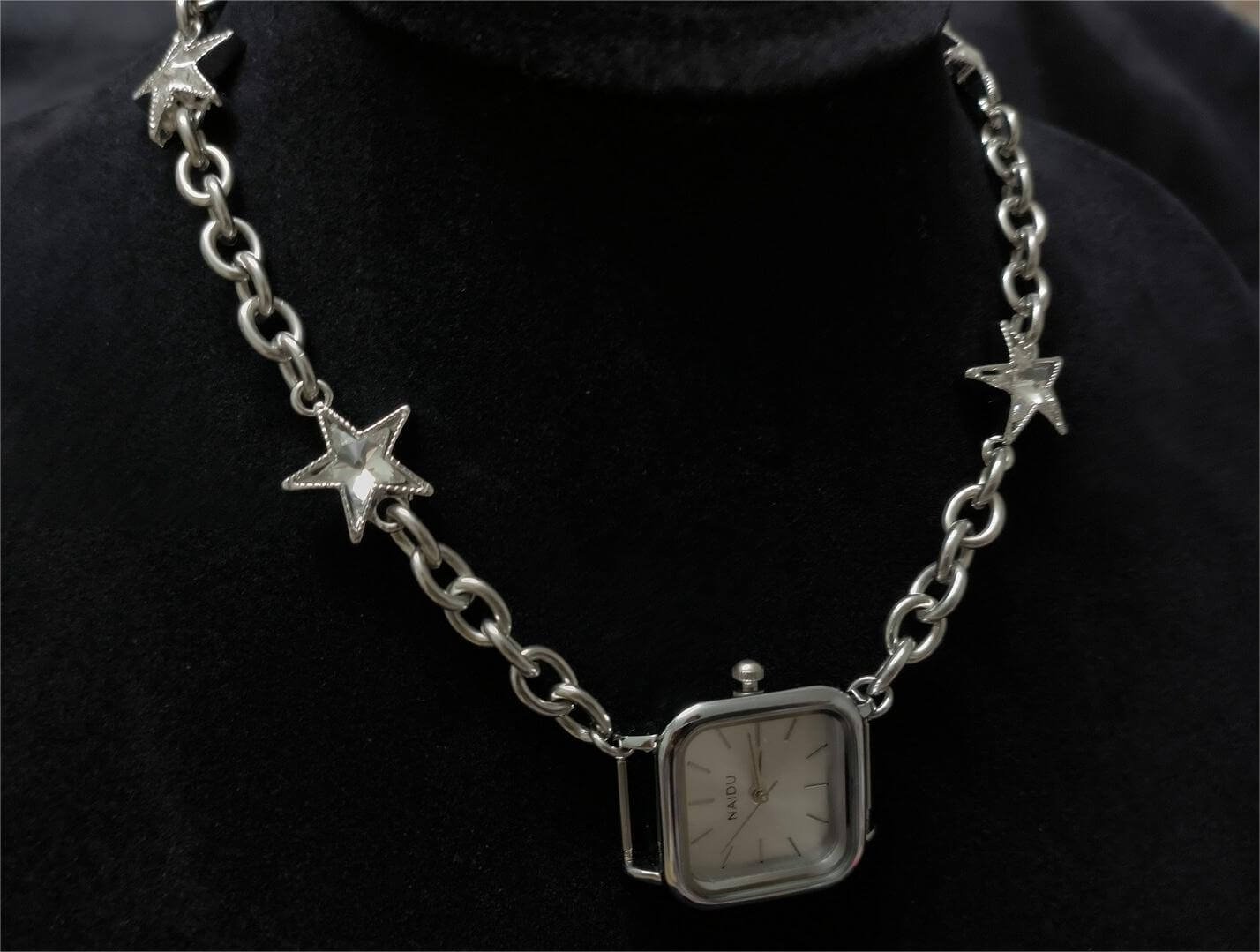 Handmade streetwear watch choker necklace inspired by Gigi Hadid