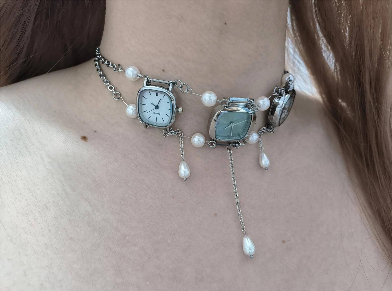 Handmade rose gold watch choker necklace perfect for gift giving