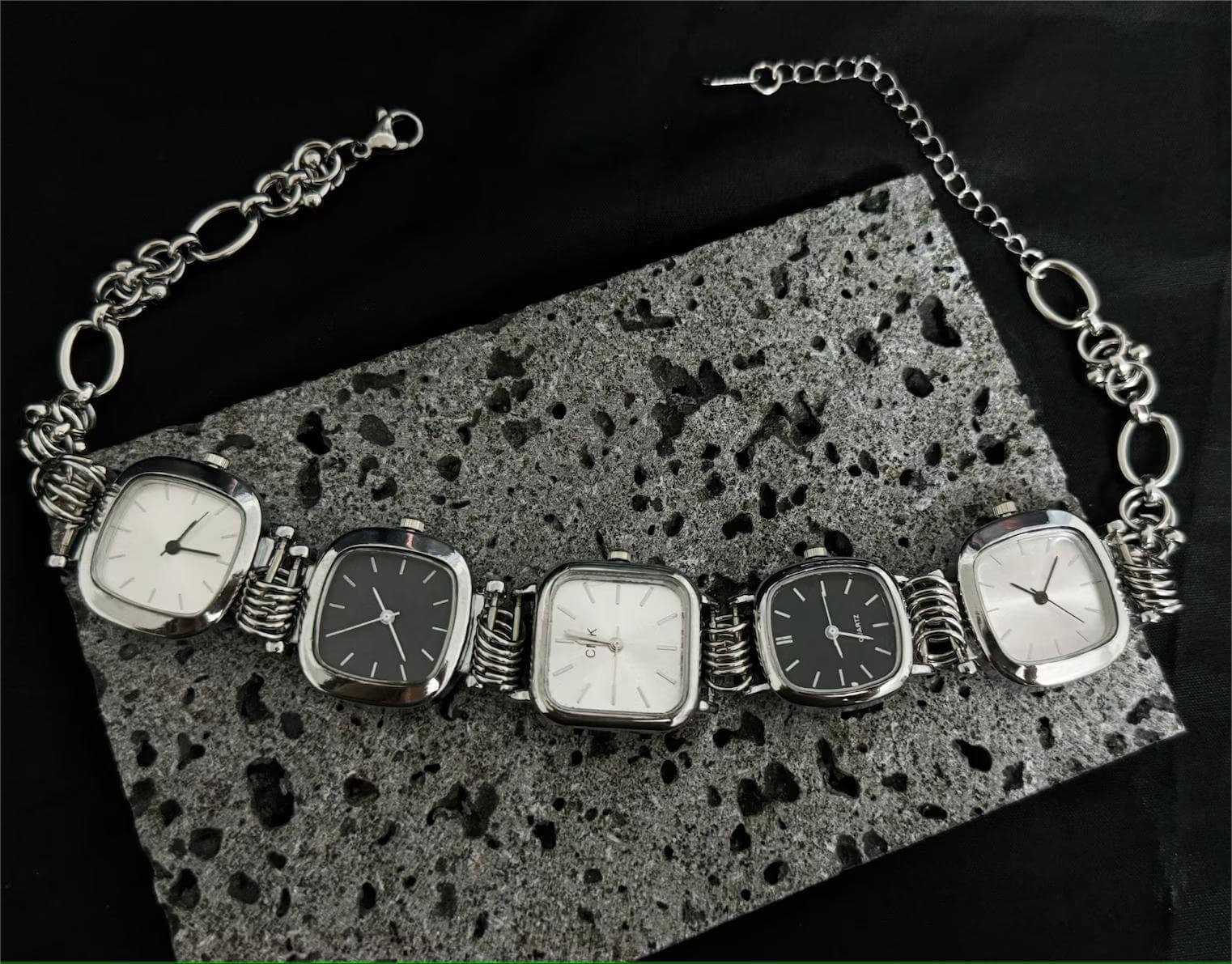 Statement handmade watch choker necklace a timeless piece inspired by Hailey Bieber