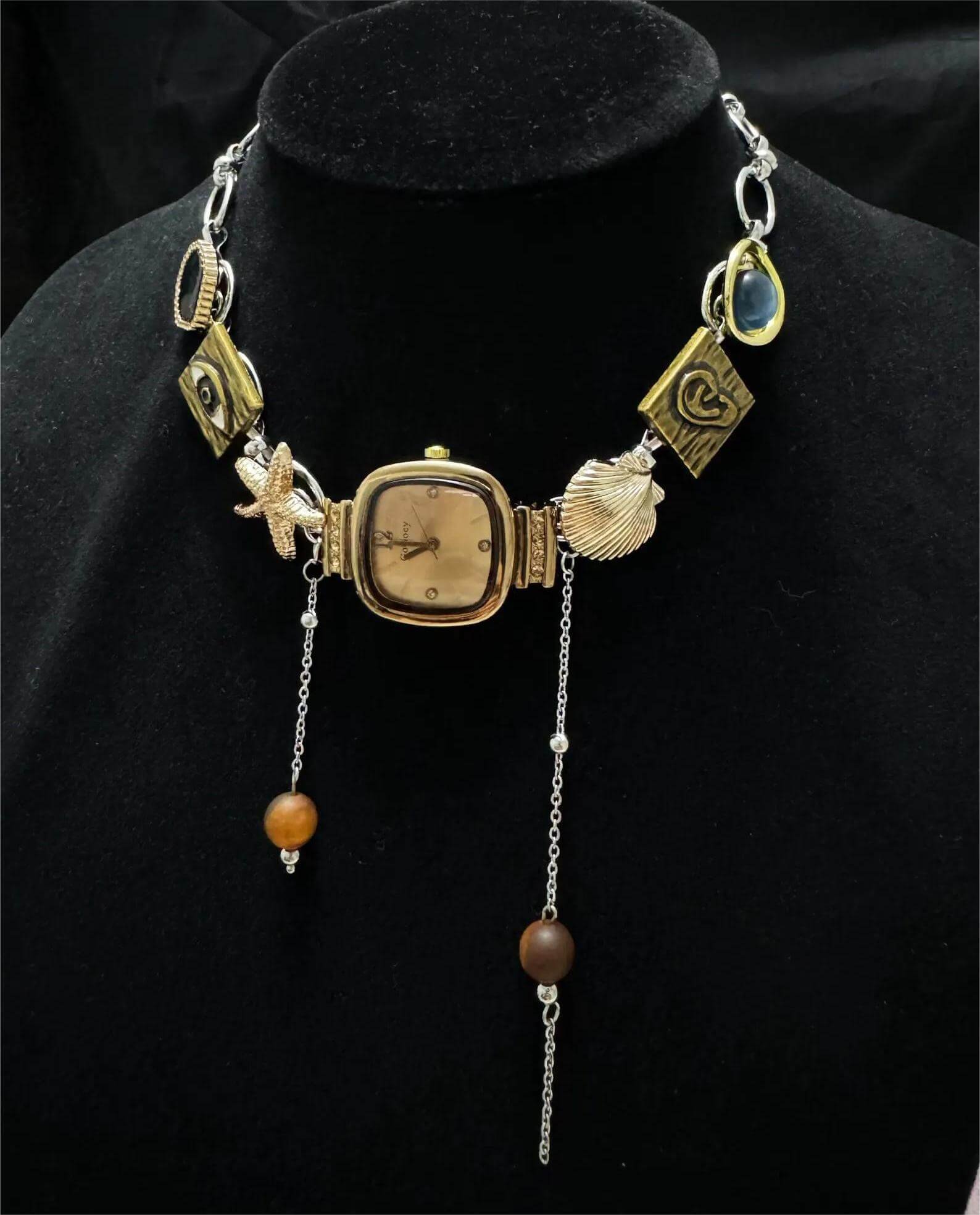 Handmade pendant watch choker necklace inspired by Rihanna