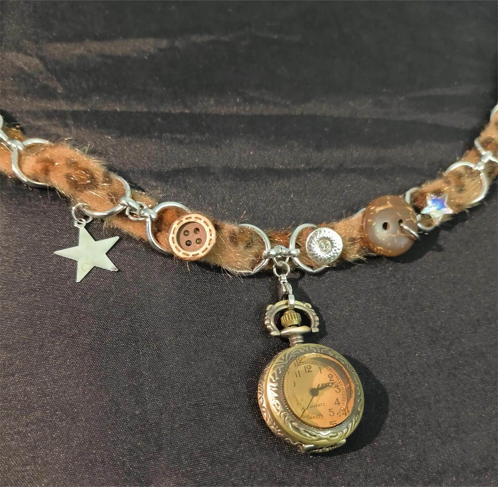Handmade streetwear watch choker necklace a must-have for fans of Rihanna