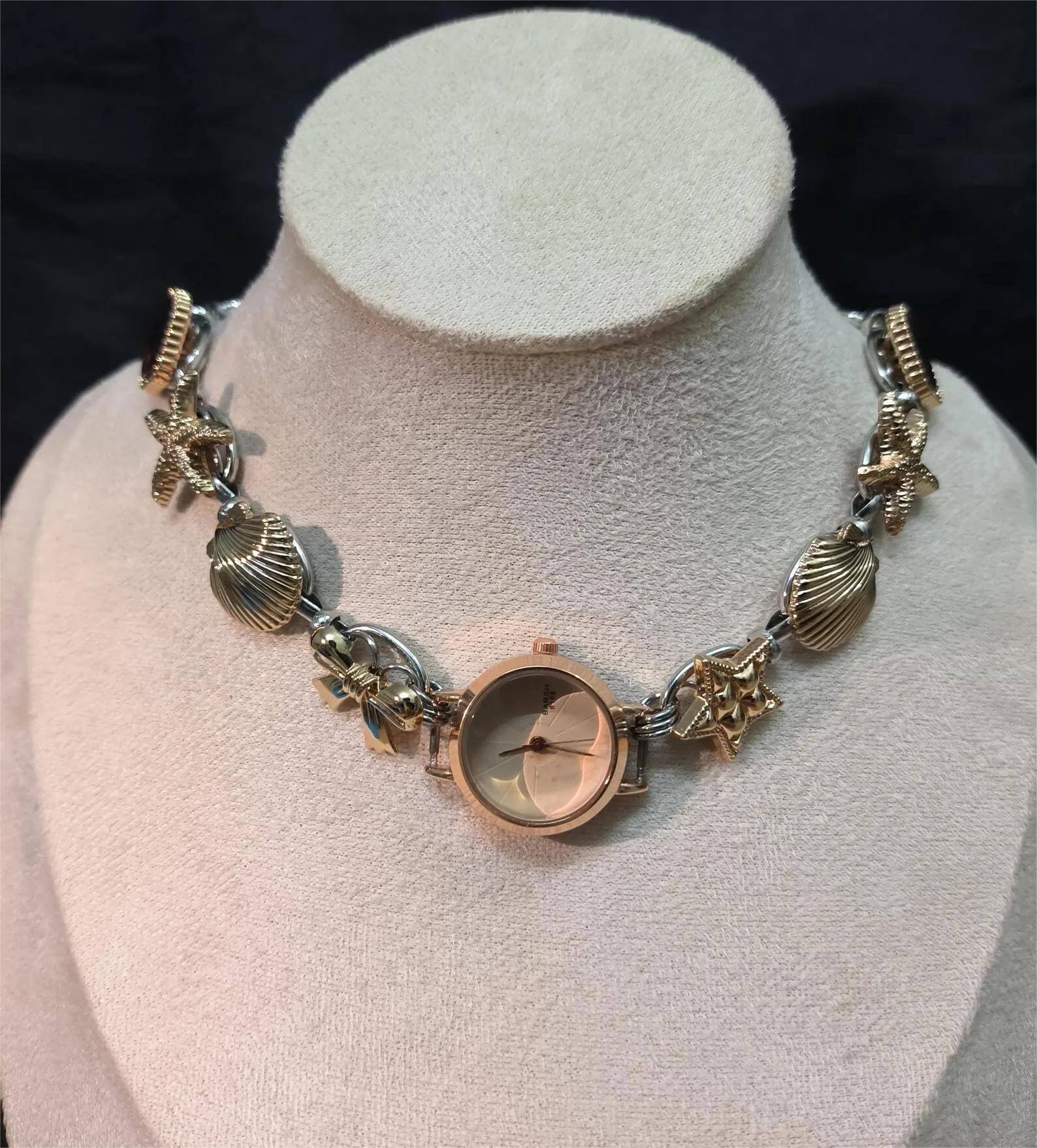 Minimalist handmade watch choker necklace a timeless piece inspired by Selena Gomez