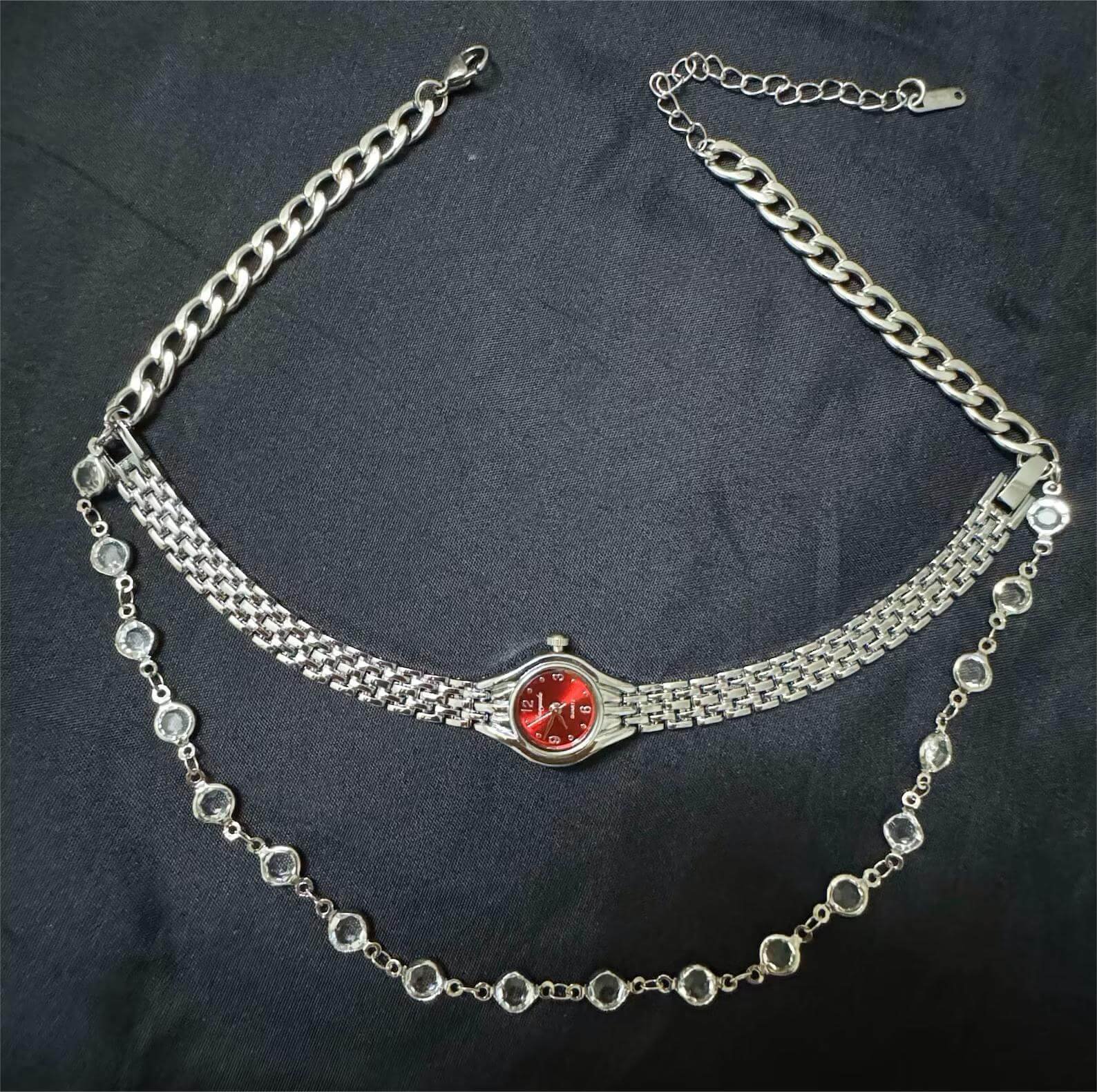 Handmade formal watch choker necklace