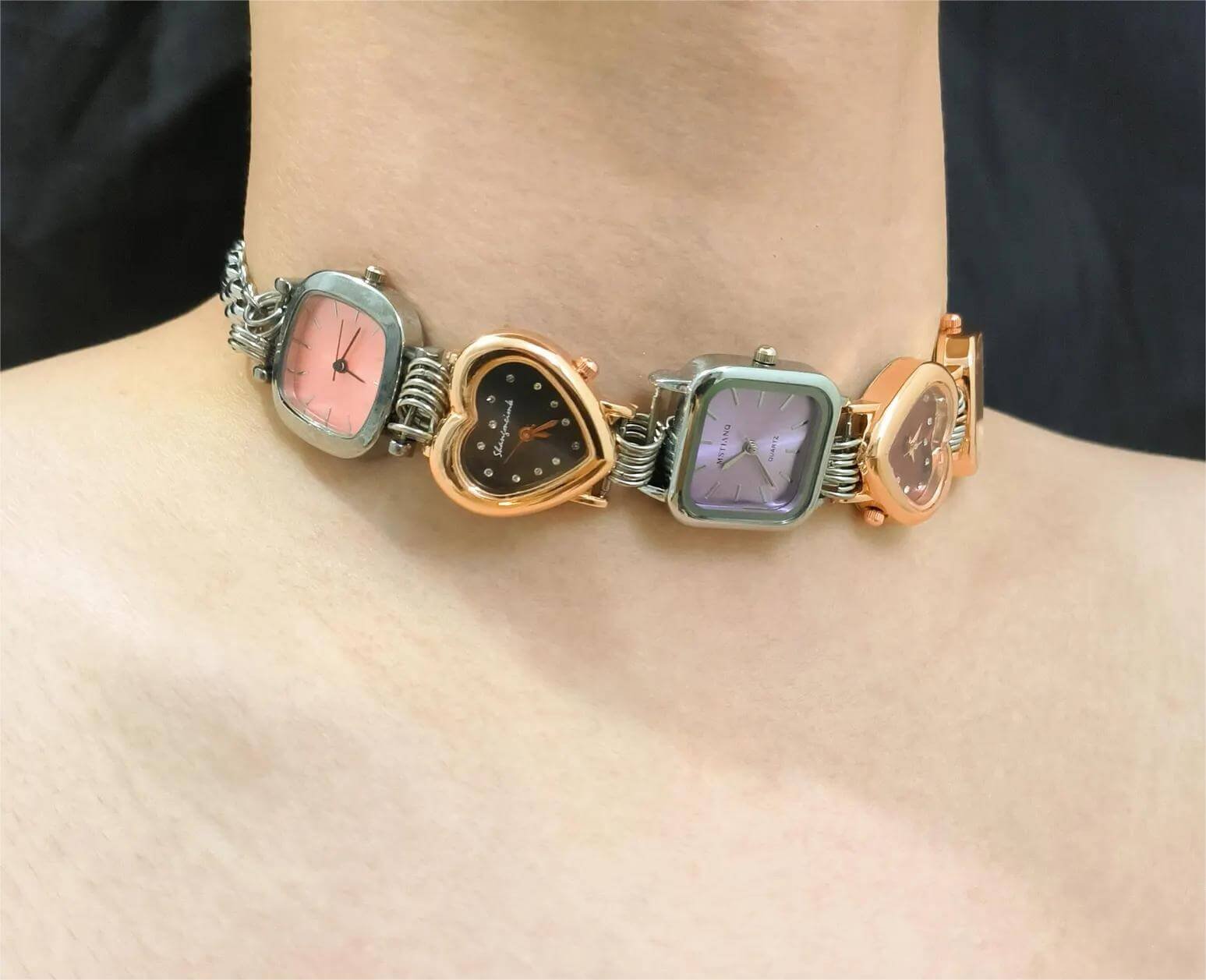 Handmade formal watch choker necklace a timeless piece inspired by Bella Hadid