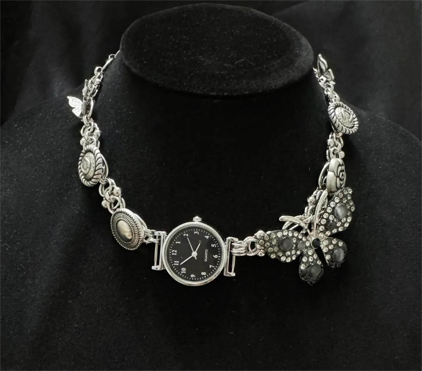 Handmade rose gold watch choker necklace handcrafted for unique style